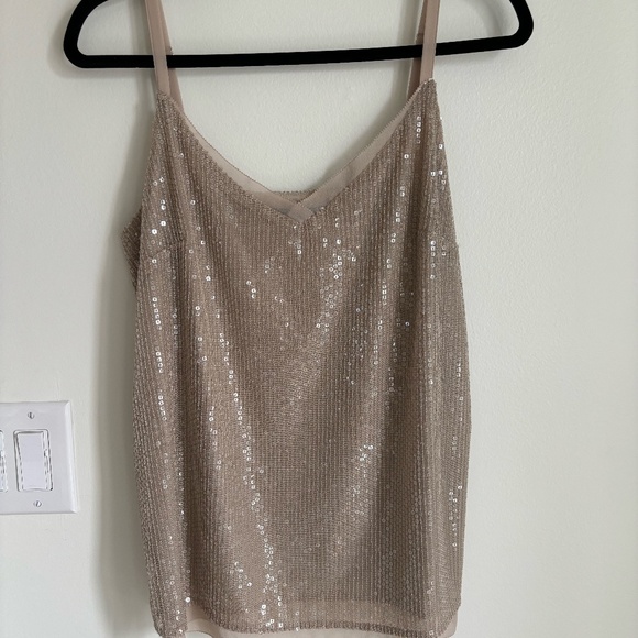 Neutral sequin shirt, lined with chiffon - Picture 1 of 5